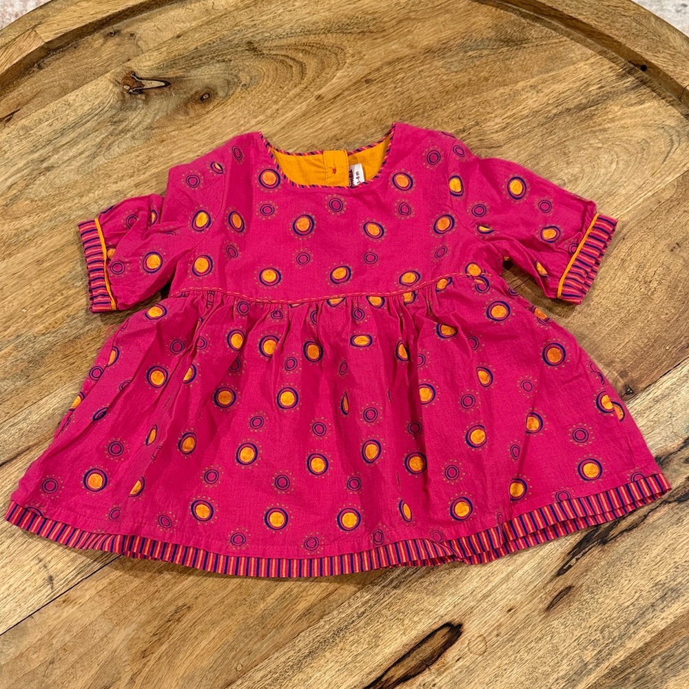 fabindia Pink Dress with Orange Accents